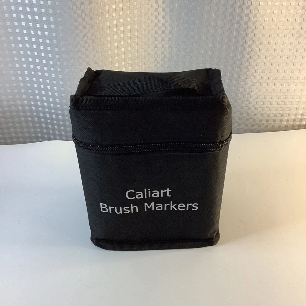 Caliart Alcohol Brush Marker Set Dual Tip 50 Colors‎ & 1 Colorless Blender